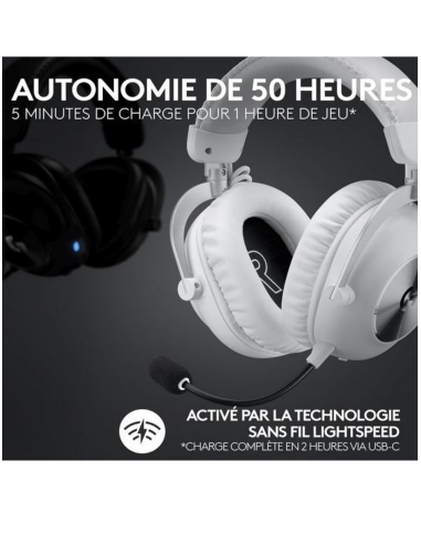 Casque gamer sans fil Logitech G Pro X 2 LIGHTSPEED  Blanc | Gaming Store Maroc