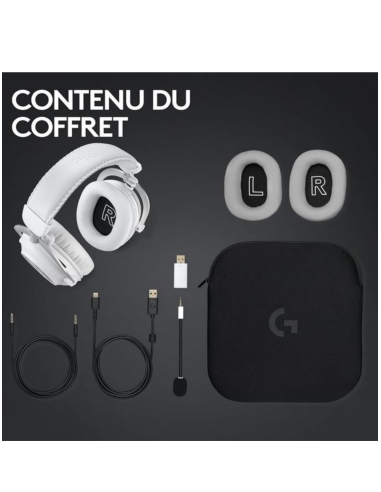 Casque gamer sans fil Logitech G Pro X 2 LIGHTSPEED  Blanc | Gaming Store Maroc
