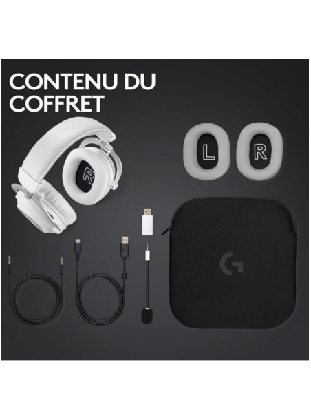 Casque gamer sans fil Logitech G Pro X 2 LIGHTSPEED  Blanc | Gaming Store Maroc