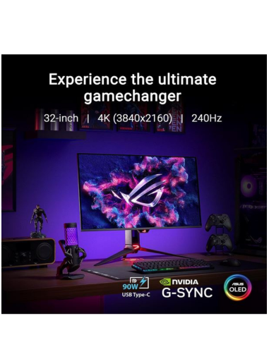 ASUS ROG Swift OLED PG32UCDM – Moniteur 32″ 4K QD-OLED 240 Hz | Disponible au Maroc