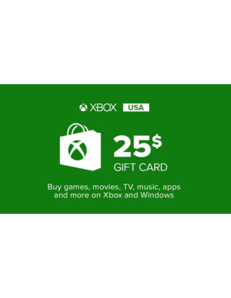 Carte Cadeau Xbox 25$ USA au Maroc – Xbox Gift Card Officielle