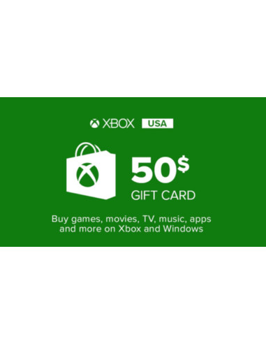 Carte Cadeau Xbox 50$ USA au Maroc – Xbox Gift Card Officielle