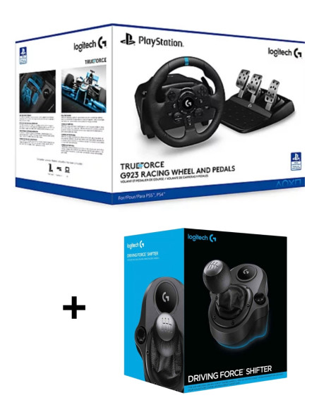 Logitech Volant de course G923 PS5, PS4 et PC + Levier de vitesse au Maroc