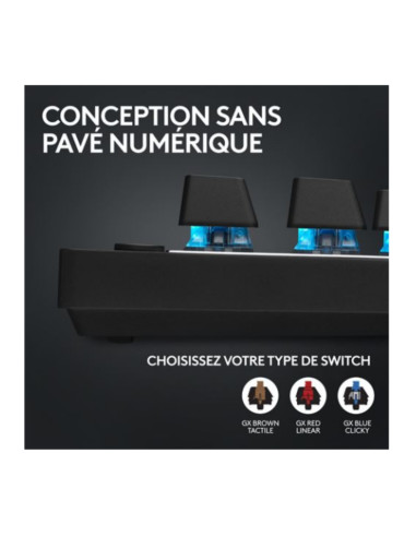 Clavier Gaming Mécanique Sans Fil AZERTY Logitech G PRO X TKL Lightspeed Noir – Prix Maroc