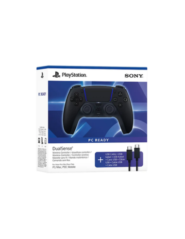 Manette PS5 DualSense Midnight Black avec Câble USB pour PC au Maroc | Prix & Achat