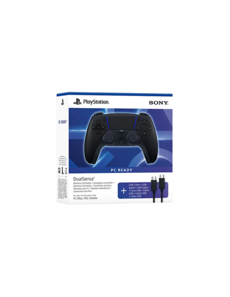 Manette PS5 DualSense Midnight Black avec Câble USB pour PC au Maroc | Prix & Achat