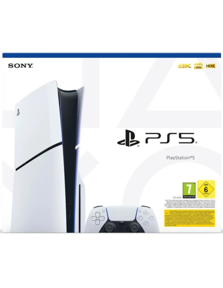Console Sony PlayStation 5 Slim Standard avec manette DualSense – Vue avant de la boîte – Maroc | Gaming Store