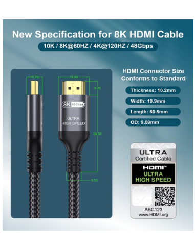 Acheter Votre Cable HDMI 2.1 "5M"| Gaming Store Maroc