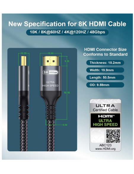 Acheter Votre Cable HDMI 2.1 "5M"| Gaming Store Maroc