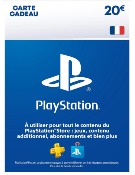 Carte PlayStation Network (PSN) 20€ FR - Gaming Store Maroc
