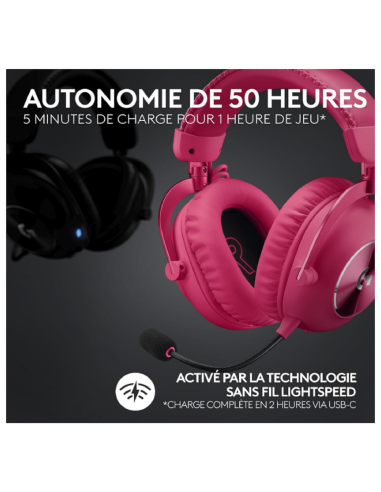 Achetez Casque Gamer Logitech G Pro X 2 Lightspeed (Rose) - Gaming Store Maroc