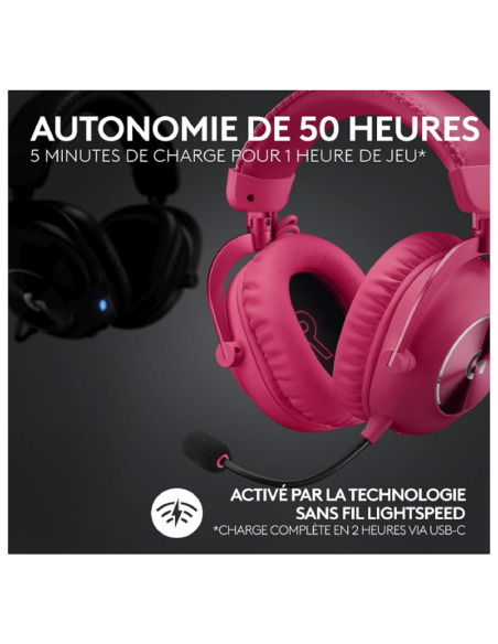 Achetez Casque Gamer Logitech G Pro X 2 Lightspeed (Rose) - Gaming Store Maroc