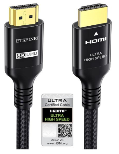Câble HDMI 2.1 (5Metre), Certifié 48Gbps Ultra Haute Vitesse | Prix Maroc