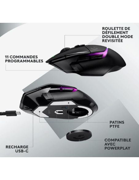 Achetez Souris LOGITECH G502 X PLUS sans fil  LIGHTSPEED a Prix intéressant au MAROC