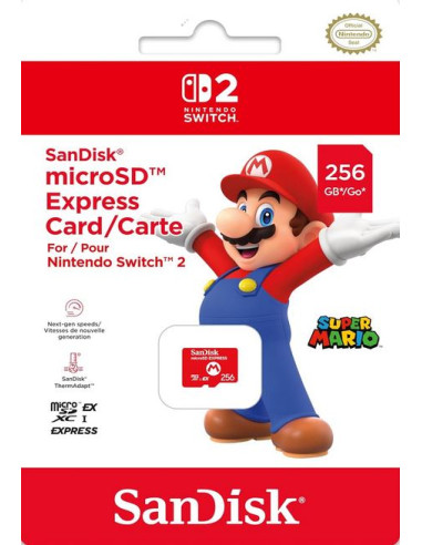 Acheter Carte mémoire SD express Micro 256 Go pour Nintendo SWITCH 2 - Prix Maroc