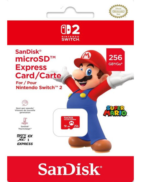 Acheter Carte mémoire SD express Micro 256 Go pour Nintendo SWITCH 2 - Prix Maroc